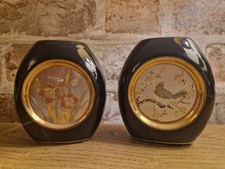 The Art of Chokin 2 Vintage Vases 24 Karat Gold Edged Japanese Porcelain