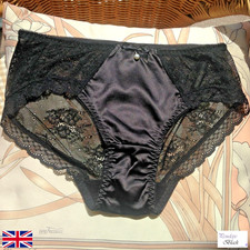 Satin Silky Knickers Sexy Briefs Women Underwear Lace Panties  Size XL UK 10-12