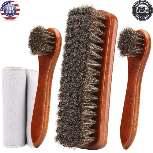 Piece horsehair shoe brush - 4-piece,