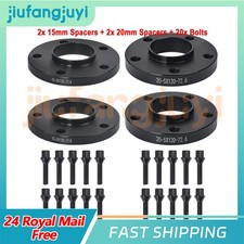 15+20mm Black Wheel Spacers & Bolts 72.6 5x120 For BMW 3 Series E36/E46/E90/E92