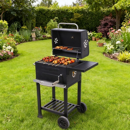 Black charcoal bbq grill - bbq,