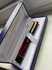 Waterman Paris Boxed Set Laureat Fountain & Ball Point Pen Set Red Marbled