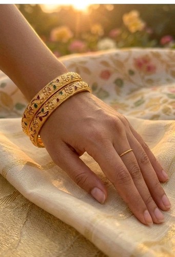 Ethnic bangles 22k - ethnic, gold