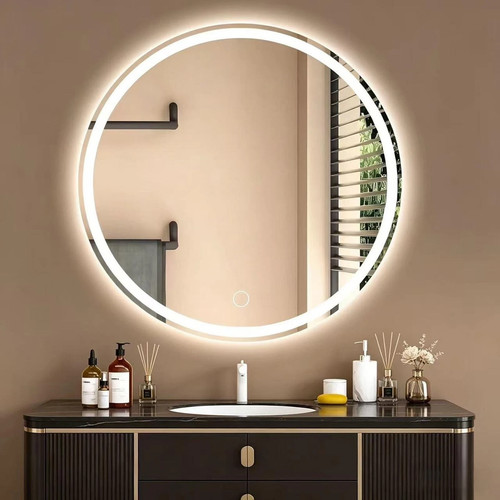 Round led bathroom mirror - round,