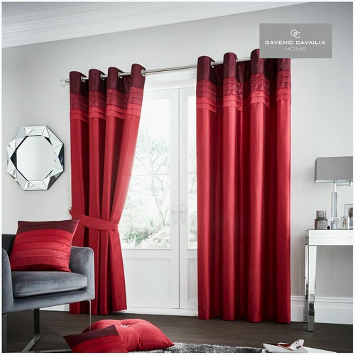 Faux silk eyelet curtains - silk,