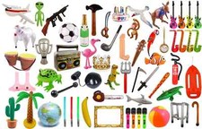 Inflatable Guitar Microphone Musical Props Blow Up Fancy Dress Party Prop