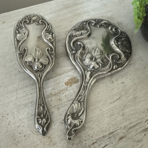 Art nouveau mirror brush set - art, mirror-brush