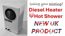 Portable water heater shower using your own diesel heater camping campervan boat