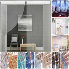 String Curtain Panels ~ Door Fly Screen & Room Divider ~ Voile Net Curtains 