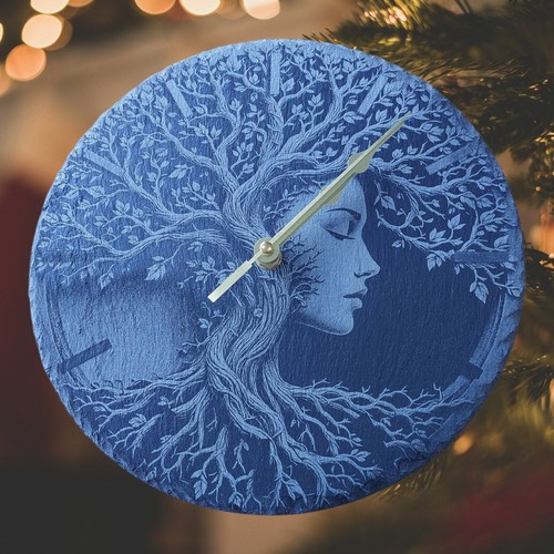 Slate clock laser - clock, -laser