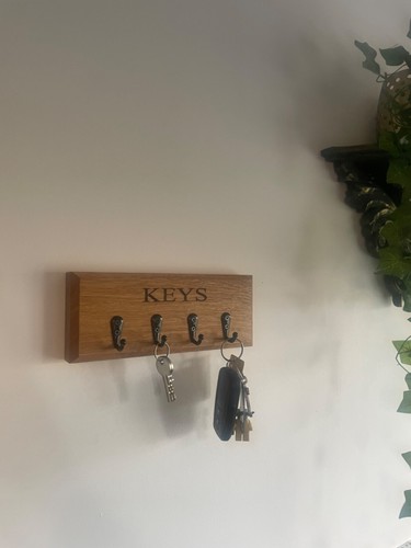 Key holder wooden entryway - key,