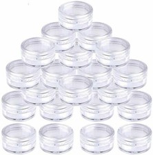 Small Empty Clear Plastic Sample Travel Jar Containers Round Cosmetic Makeup Pot
