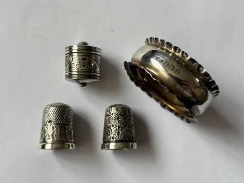 Antique silver thimbles - silver,