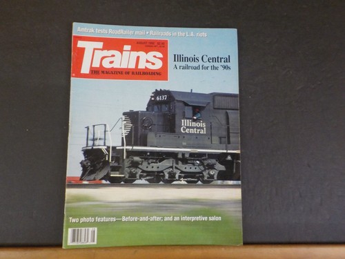 Trains magazine 1992 - magazine, august