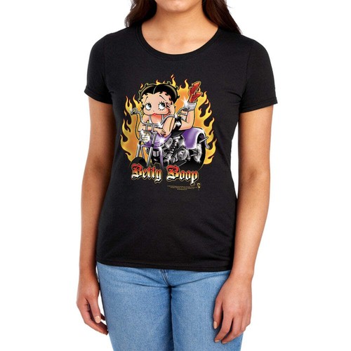 Betty boop biker flames - biker,