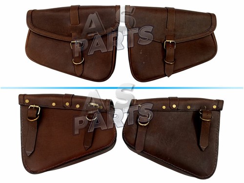 Leather brown pannier bags - leather,