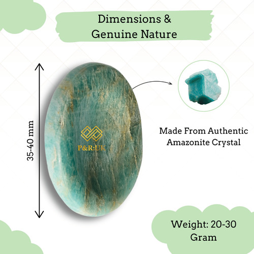 Amazonite worry stone palm - amazonite,