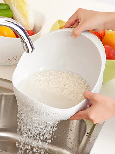 Rice washing bowl - rice, drain