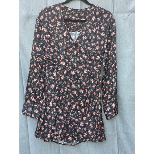 Zara floral mini dress black - zara,