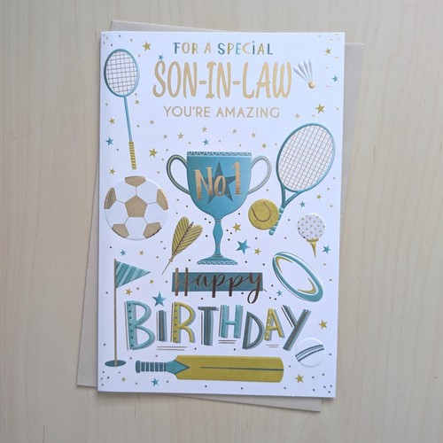 Son law birthday card - in, 9"x6"