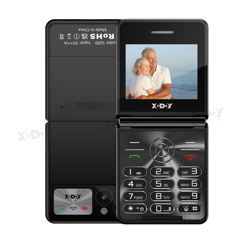 Black basic flip cellphone - black,