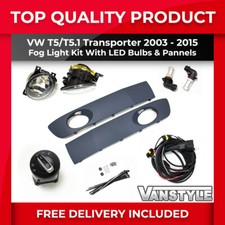 FITS VW T5 TRANSPORTER & CARAVELLE 10-15 COMPLETE FRONT FOG LIGHT KIT LAMPS