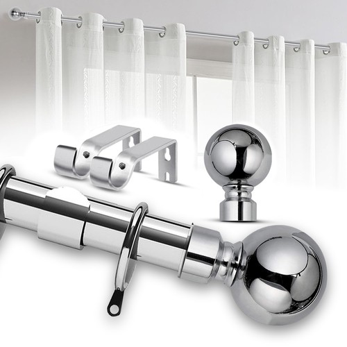 Extendable plain curtain pole - plain,