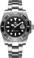 ADDIESDIVE 41mm mens quartz dive watch - s/steel black dial watch