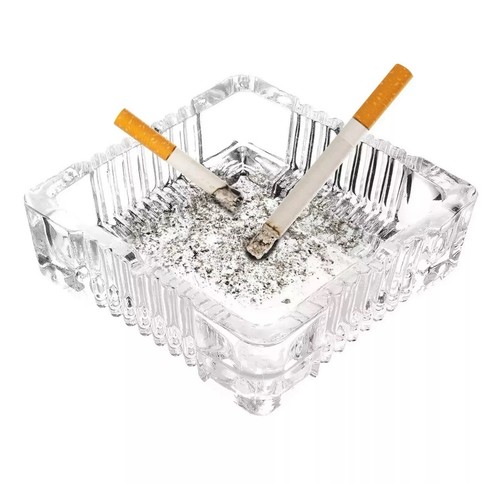 Ashtray square large glass - ashtray,