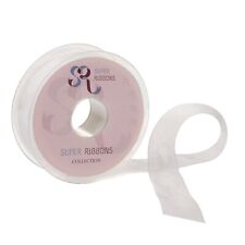 Woven Edge Organza Ribbon Reels Rolls 25/50 Metre Plain Width 3-40mm Craft Wrap