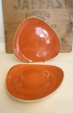 Churchill Stonecast Speckled Plates Triangle Red /Burnt Orange Plate Tray 8” X2