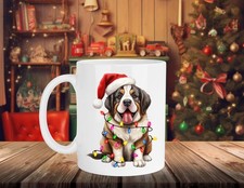 ST BERNARD  DOG   CHRISTMAS DESIGN  11 oz coffee mug