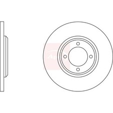 2x Brake Discs Solid For Ford