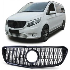 Sport Grille Gloss Black Fits Mercedes Vito W447 14-19