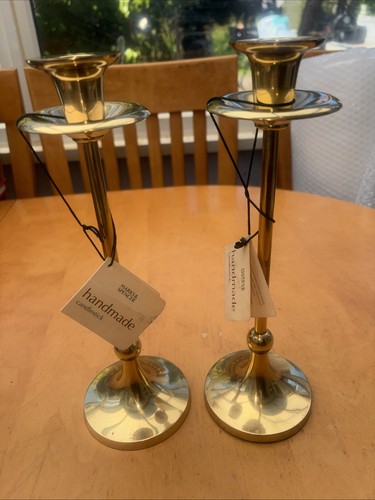 Weighted brass candlesticks - weighted,