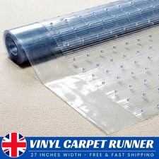 Vinyl Plastic Carpet Protector Clear Runner Home Office Hallway Film Mat Roll UK