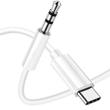 (1M) USB Type-C To 3.5mm Audio Aux Headphone Jack Cable with built-in DAC Sound