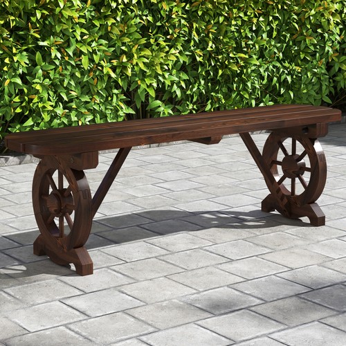 Rustic wooden wagon wheel - wooden,
