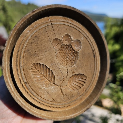 Vintage wooden butter mold - wooden,