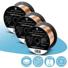 STEELWORKS 3 x MIG MAG Welding Wire ER70S-6 0.8mm 1kg D100 Wire Roll 