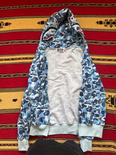 Bape hoodie camo blue