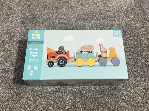 Wooden farm train set - set, 14