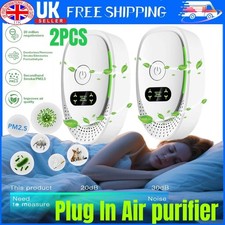 2PCS Air Purifier for Bedroom Smokers Plug-in Negative Ion Generator Air Cleaner