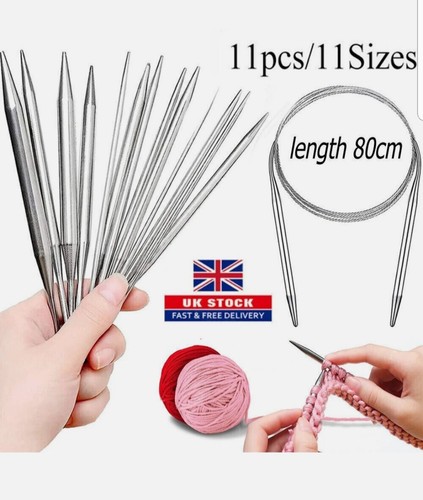 11pcs metal knitting needles - 11pcs,