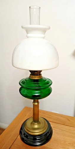 Antique oil lamp - oil, duplex