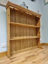 Antique Victorian Pine Plate Rack Dresser Top Storage Shelves