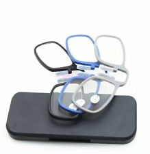 Unisex Nose Clip Reading Glasses With Case Retro Readers Pince Nez +1.0~3.0 SALE