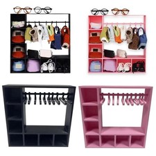 Large Capacity Doll Clothes Closet with 10 Hangers Clothes Storage Display Box