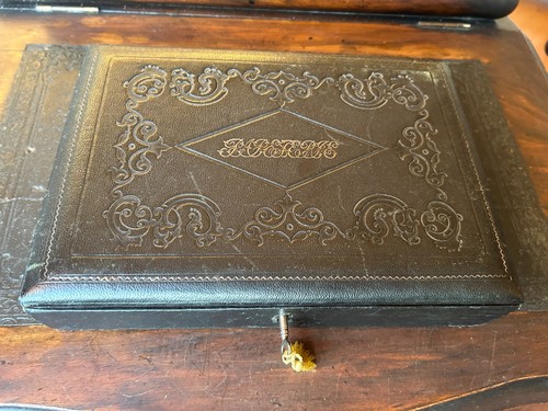 Antique leather covered - leather, paper