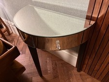 Mirrored Half-Moon Console Table